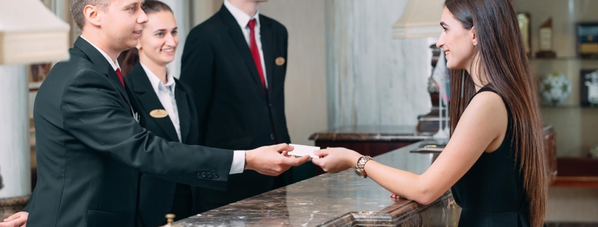 Front desk at hotel