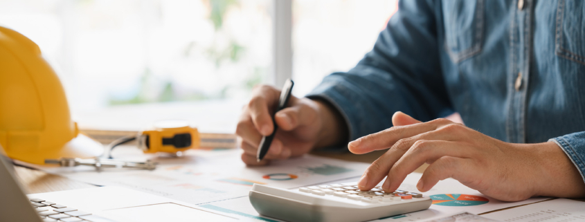 Businessmen are planning budgets for construction projects
